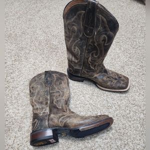 Dan Post brown leather square toe cowboy boots size 7